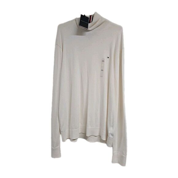 Tommy Hilfiger  Turtleneck Knit Sweater Cashmere Blend Cream Men’s Size 3XL Tall - Picture 1 of 10